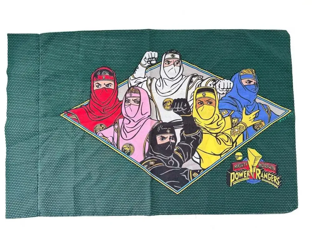 Vintage 1995 Mighty Morphin Power Rangers Green Standard Pillowcase Springs